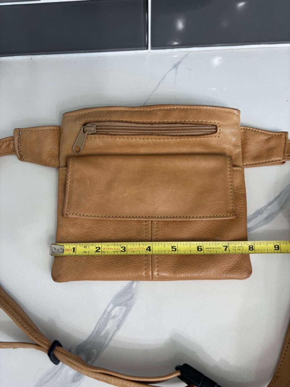 Overland Tan Leather Waist Pack Vintage Classic Fanny Pack - Picture 9 of 10